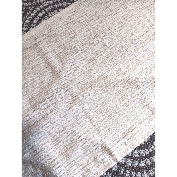 VTG Brocade Lace Cream‎ Curtain Panel Fully Lined Ivory 30"x86" Romantic Cottage - Picture 3 of 8